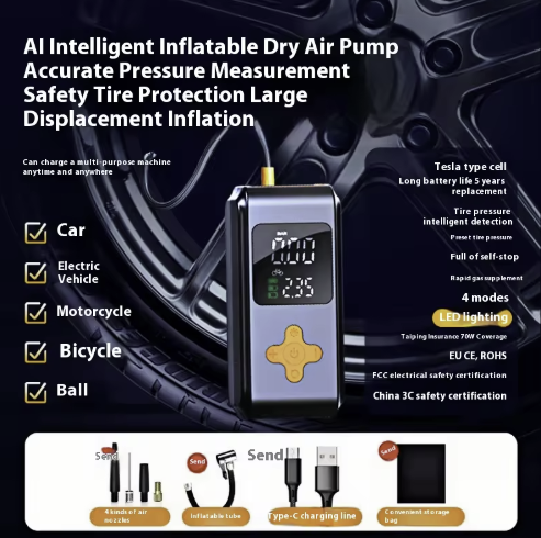 Compresor de Aire Portátil para Auto con Linterna