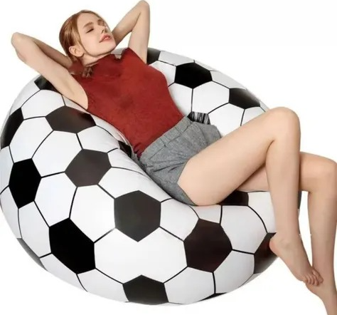 17582SillonInflableBalon851 Sillón Inflable Puff Deportivo – Diseño Balón de Fútbol o Baloncesto