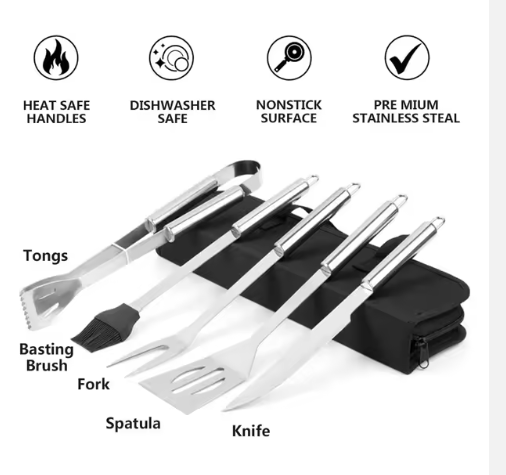 176098KitParrilleroPremium Kit Parrillero Premium 5 en 1 – Set Completo de Asado con Maletín