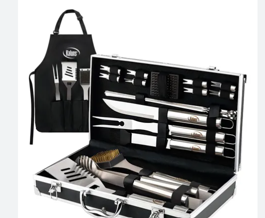 Juego de Cubiertos BBQ Parrillero Profesional en Acero Inoxidable