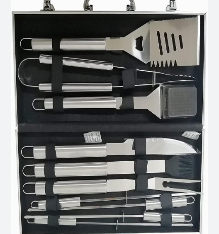 Juego de Cubiertos BBQ Parrillero Profesional en Acero Inoxidable