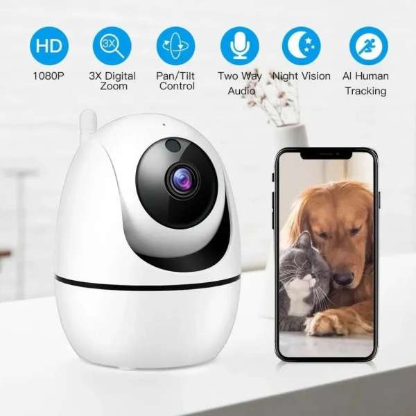 Cámara IP Robótica WiFi 1080p con Seguimiento Automático V380